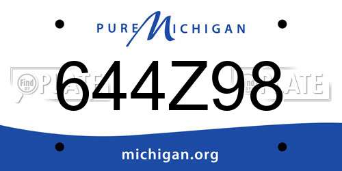 644Z98 Michigan License Plate