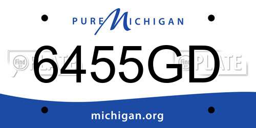 6455GD Michigan License Plate