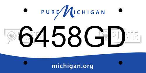 6458GD Michigan License Plate