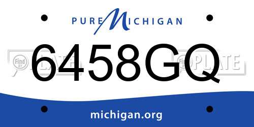 6458GQ Michigan License Plate