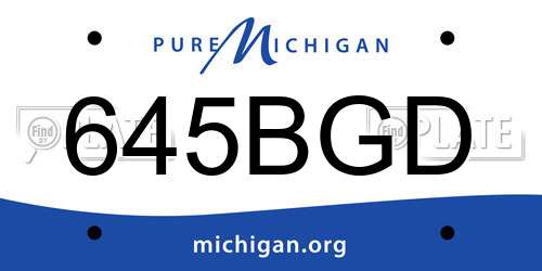 645BGD Michigan License Plate