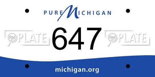 647 Michigan License Plate