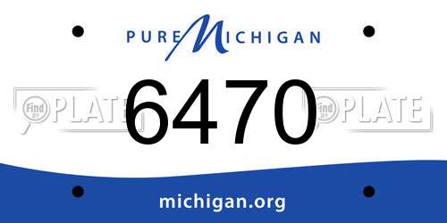6470 Michigan License Plate