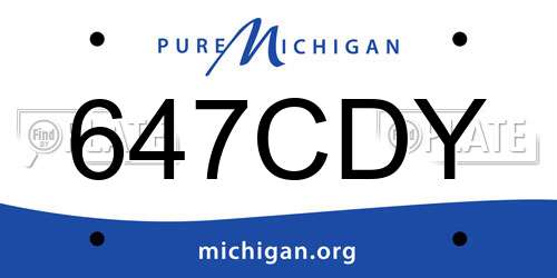 647CDY Michigan License Plate
