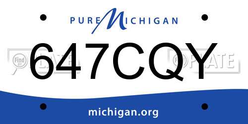 647CQY Michigan License Plate