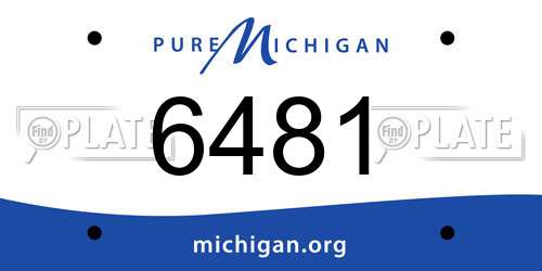 6481 Michigan License Plate