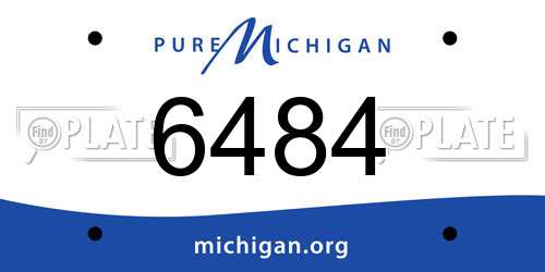 6484 Michigan License Plate