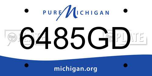 6485GD Michigan License Plate