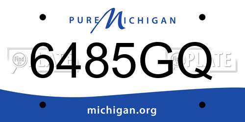 6485GQ Michigan License Plate