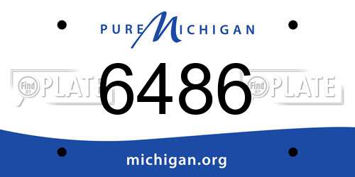 6486 Michigan License Plate