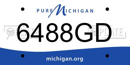 6488GD Michigan License Plate