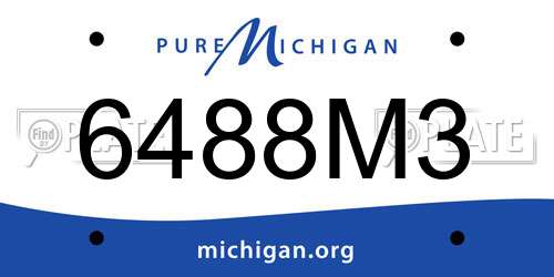 6488M3 Michigan License Plate