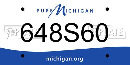 648S60 Michigan License Plate