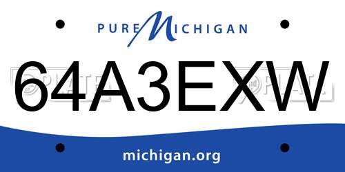 64A3EXW Michigan License Plate