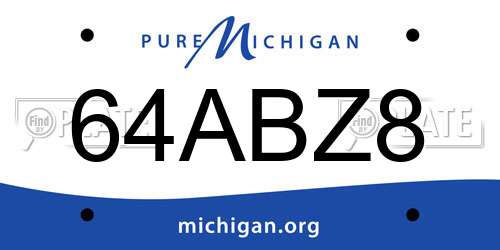 64ABZ8 Michigan License Plate