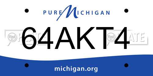 64AKT4 Michigan License Plate