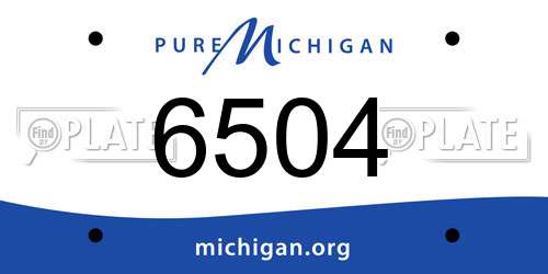 6504 Michigan License Plate