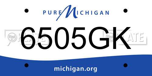 6505GK Michigan License Plate