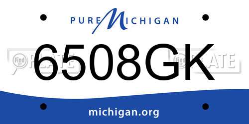6508GK Michigan License Plate