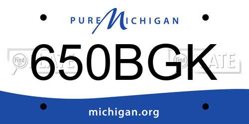 650BGK Michigan License Plate