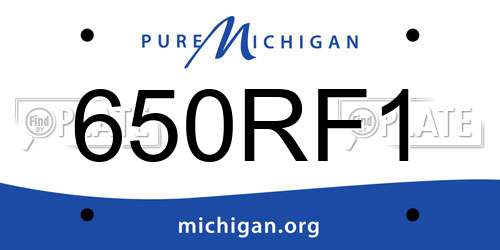 650RF1 Michigan License Plate