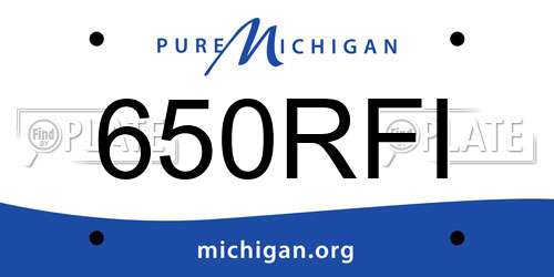 650RFI Michigan License Plate