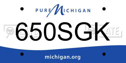 650SGK Michigan License Plate