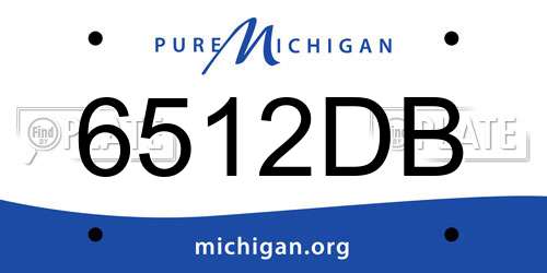6512DB Michigan License Plate