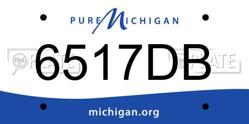 6517DB Michigan License Plate