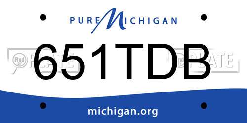 651TDB Michigan License Plate