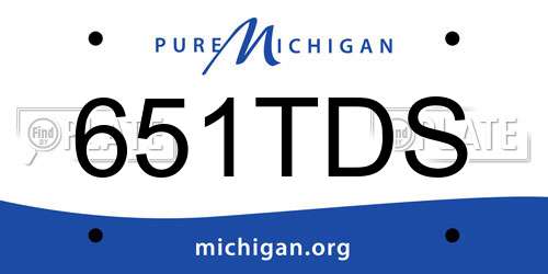651TDS Michigan License Plate