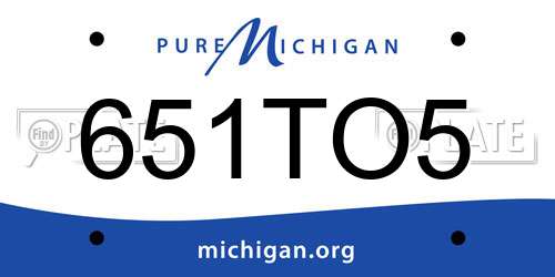 651TO5 Michigan License Plate