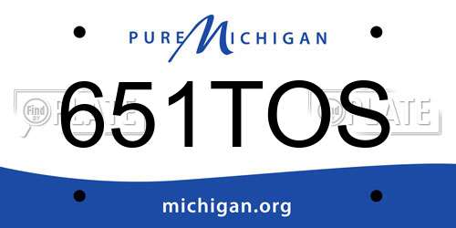 651TOS Michigan License Plate