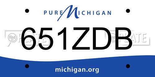 651ZDB Michigan License Plate