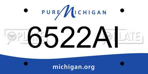 6522AI Michigan License Plate