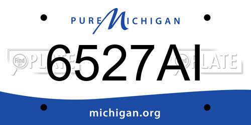 6527AI Michigan License Plate