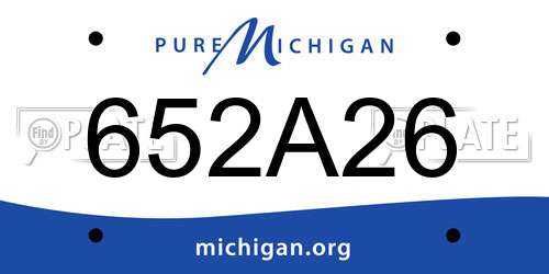 652A26 Michigan License Plate