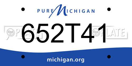 652T41 Michigan License Plate