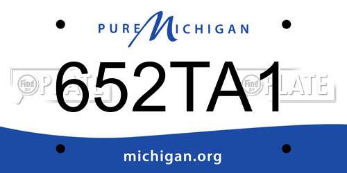 652TA1 Michigan License Plate