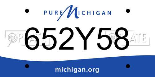 652Y58 Michigan License Plate