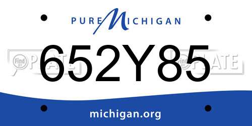 652Y85 Michigan License Plate