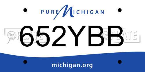 652YBB Michigan License Plate