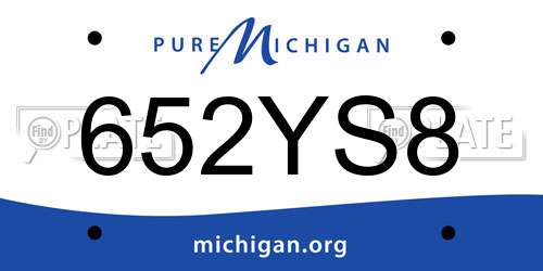 652YS8 Michigan License Plate