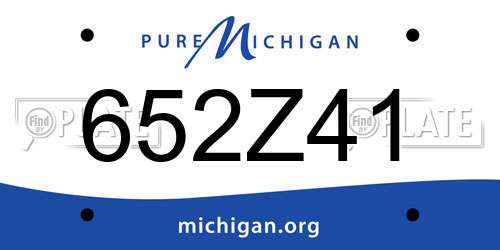 652Z41 Michigan License Plate