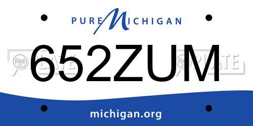 652ZUM Michigan License Plate