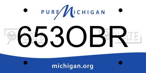 653OBR Michigan License Plate