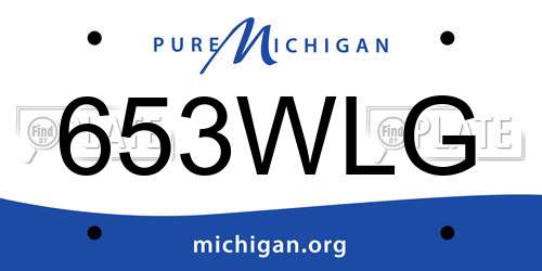 653WLG Michigan License Plate