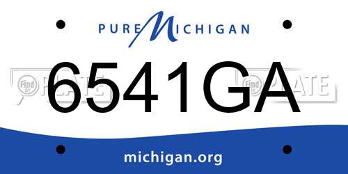 6541GA Michigan License Plate