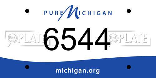 6544 Michigan License Plate