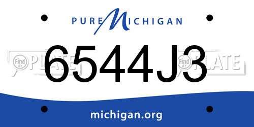 6544J3 Michigan License Plate